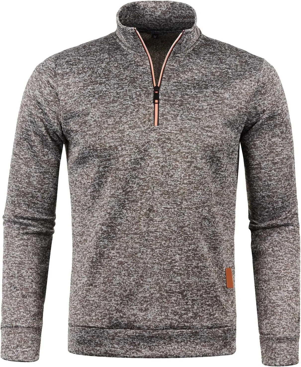 Mens Quarter Zip Pullover Mock Neck Long Sleeve Quarter Zip Polo Shirts Athletic Performance Shirt Running Workout Top
