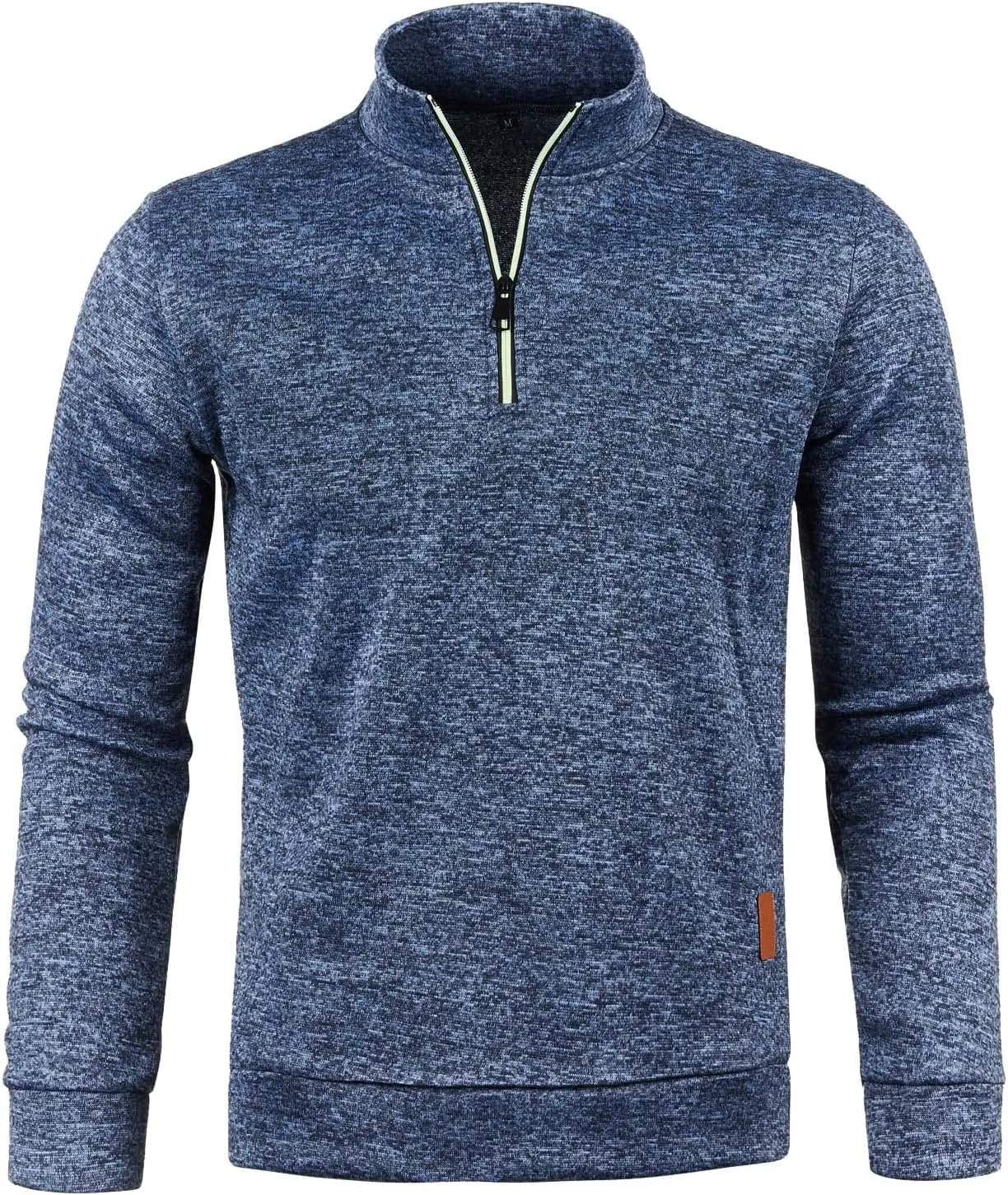 Mens Quarter Zip Pullover Mock Neck Long Sleeve Quarter Zip Polo Shirts Athletic Performance Shirt Running Workout Top