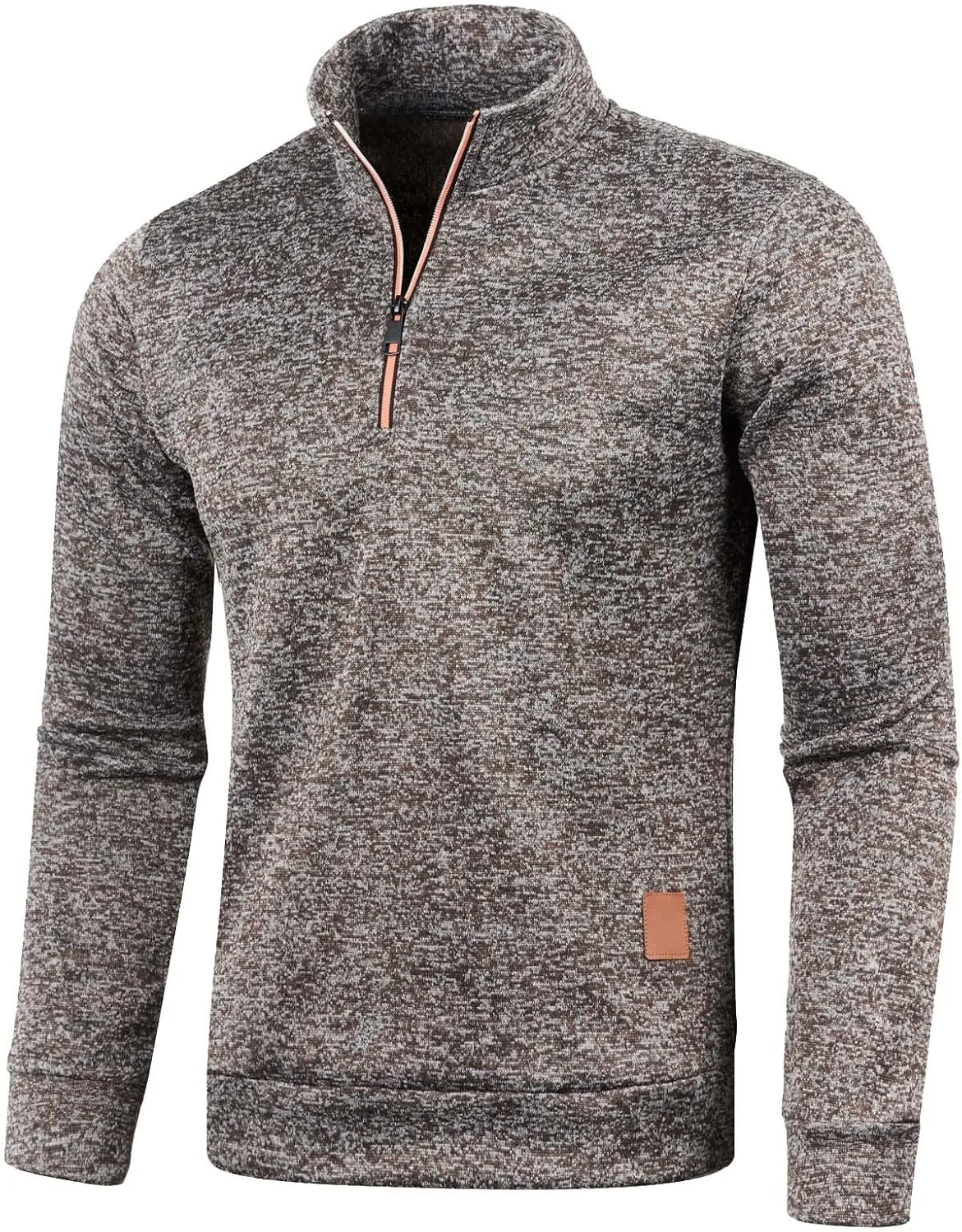 Mens Quarter Zip Pullover Mock Neck Long Sleeve Quarter Zip Polo Shirts Athletic Performance Shirt Running Workout Top