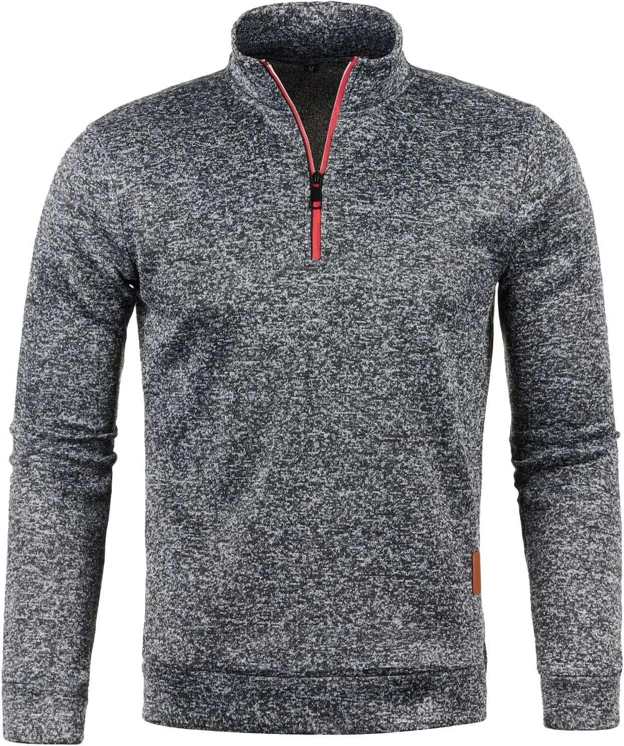 Mens Quarter Zip Pullover Mock Neck Long Sleeve Quarter Zip Polo Shirts Athletic Performance Shirt Running Workout Top