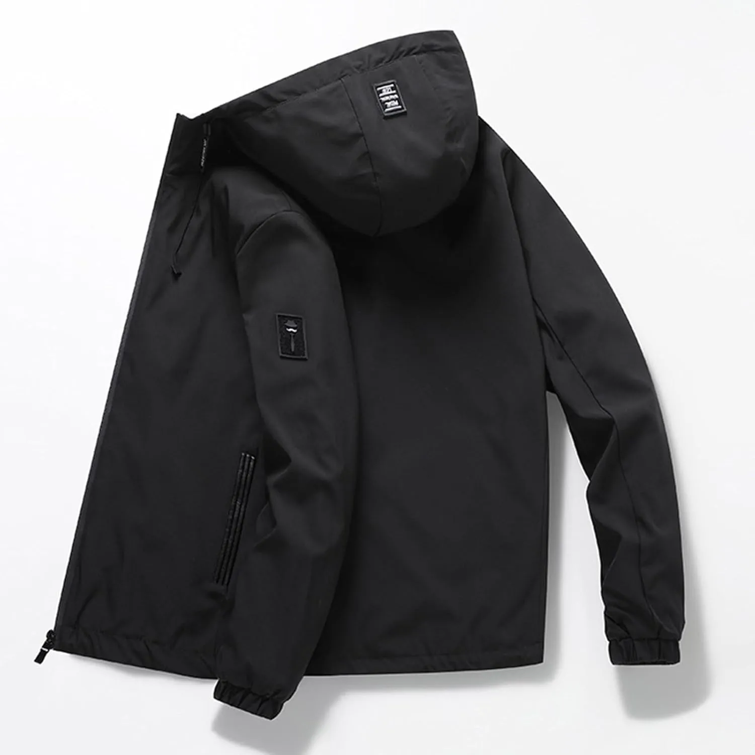 Mens Rain Jacket Casual Waterproof Soft Shell Hooded Military Tactical Jackets Zip Up Rain Coats Windbreaker