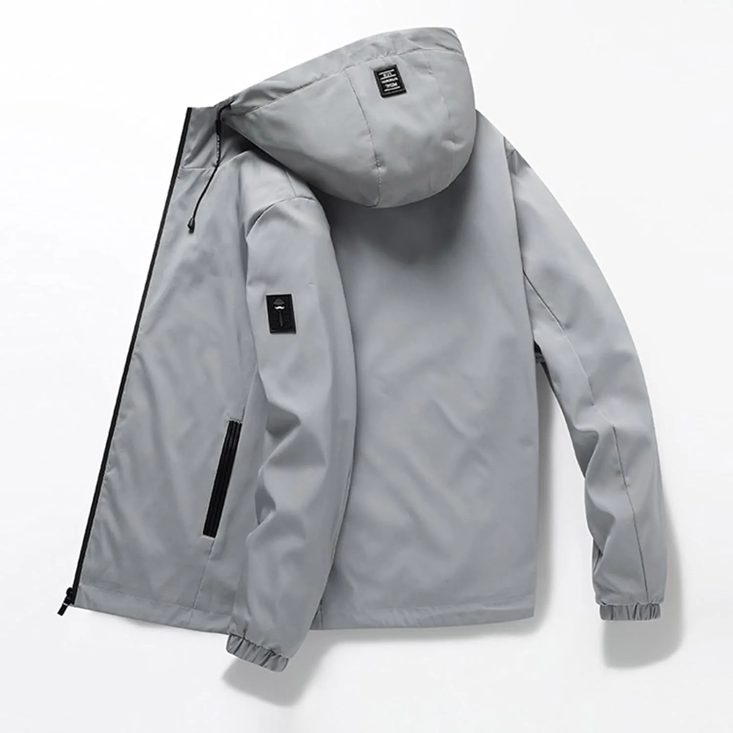 Mens Rain Jacket Casual Waterproof Soft Shell Hooded Military Tactical Jackets Zip Up Rain Coats Windbreaker