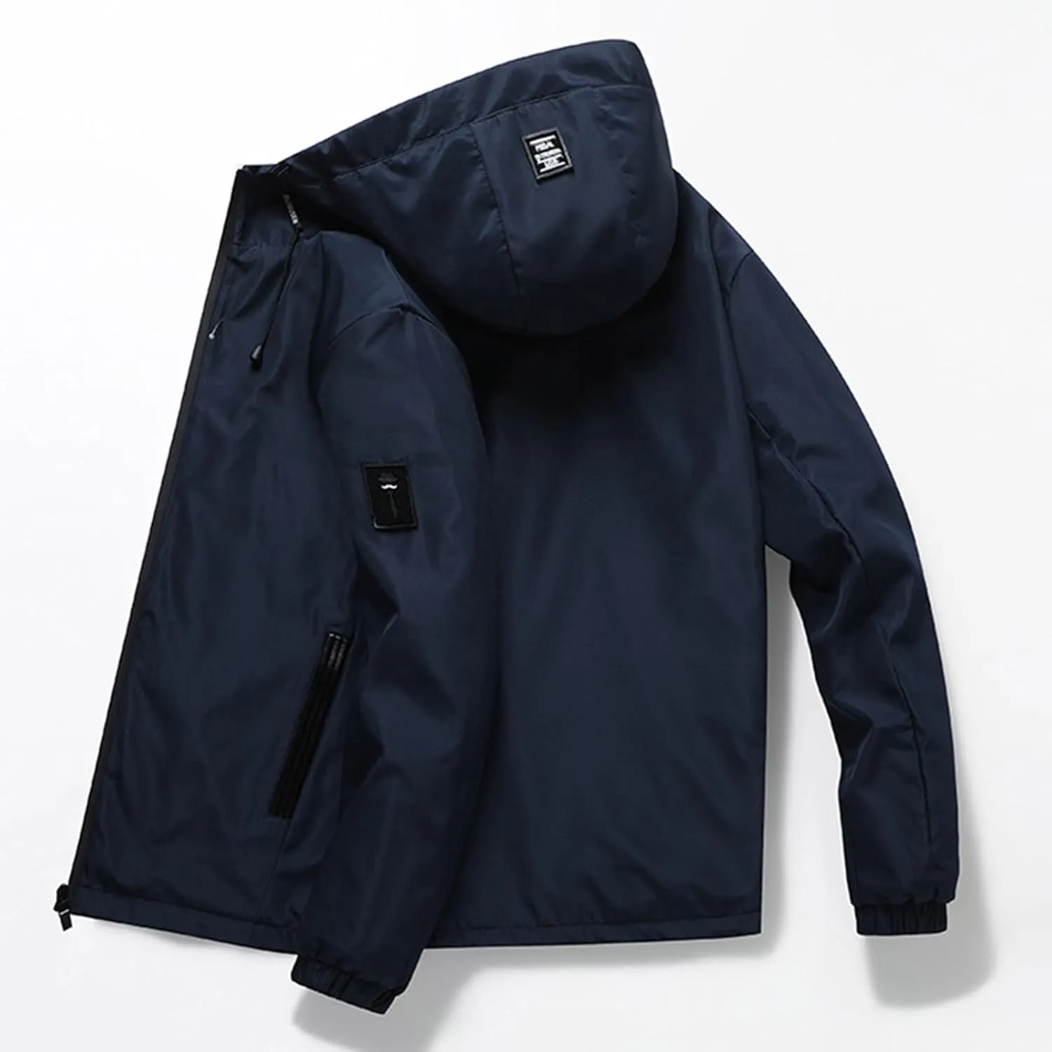 Mens Rain Jacket Casual Waterproof Soft Shell Hooded Military Tactical Jackets Zip Up Rain Coats Windbreaker