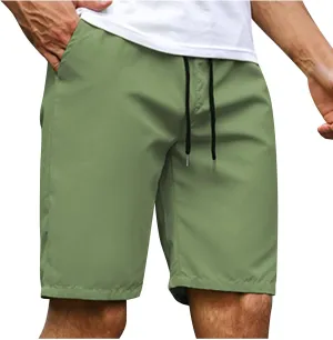 Men's Running Athletic Shorts Summer Casual Straight Leg Drawstring Waist Quick Dry Exercise Workout Shorts