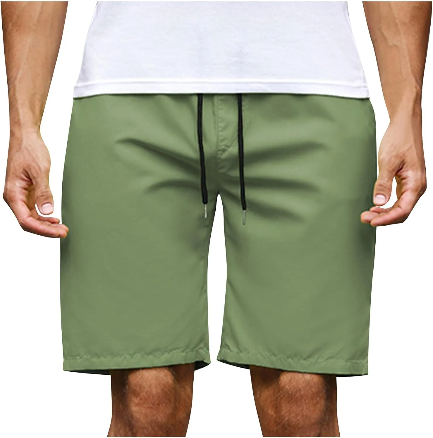 Men's Running Athletic Shorts Summer Casual Straight Leg Drawstring Waist Quick Dry Exercise Workout Shorts
