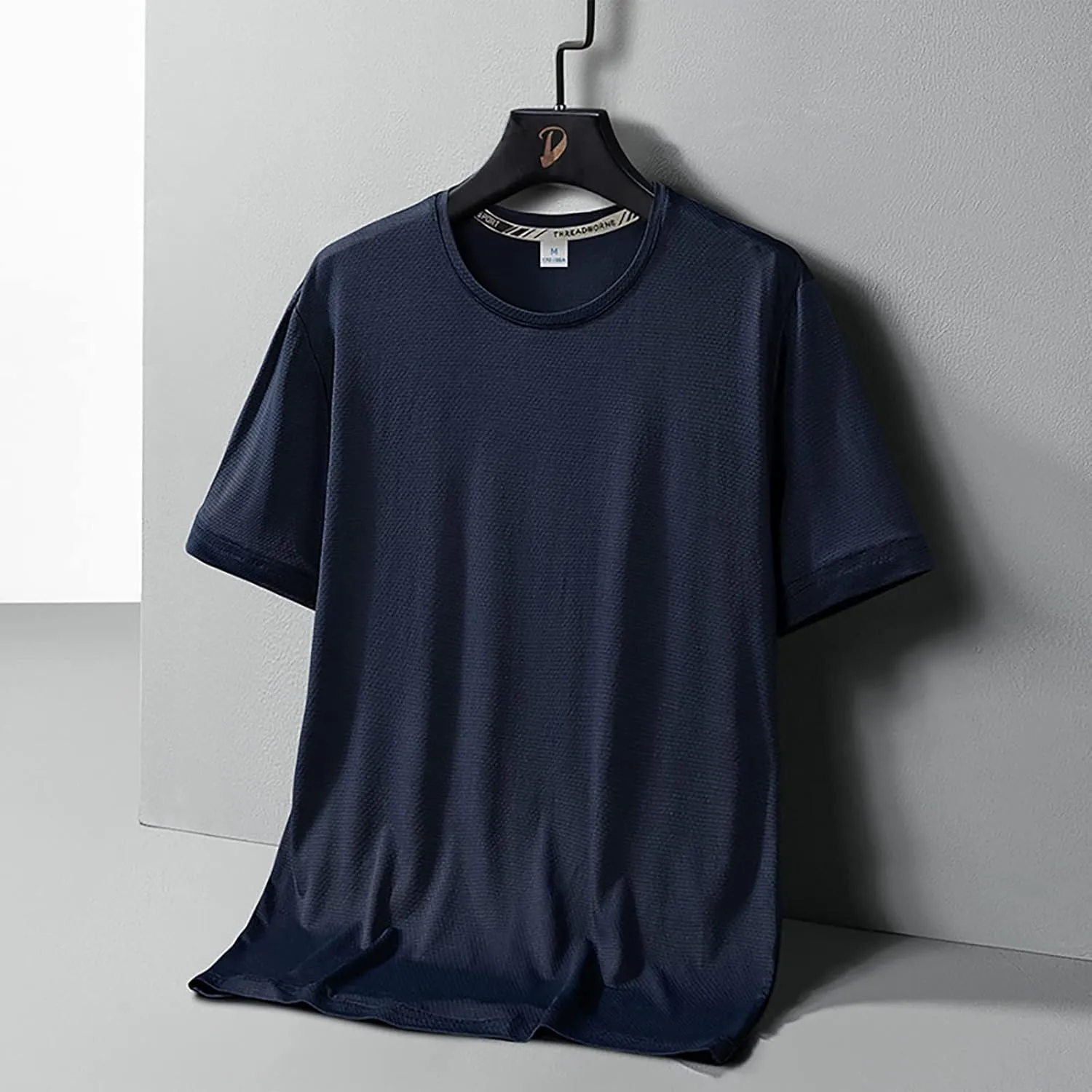 Mens Short Sleeve Tshirts Moisture Wicking Cooling Ice Silk Outdoor Hiking Tees Quick Dry Running Workout Athletic T Shirts