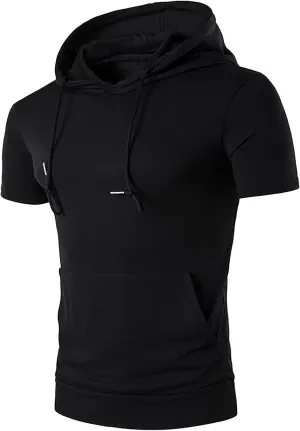 Men's Sleeveless Hoodie Shirts with Face Mask Turtleneck Compression Tank Tops Workout Gym Running Base Layer Sportswear