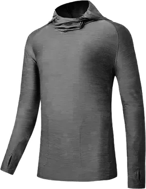 Men's Sun Protection Hoodie Shirts with Mask Long Sleeve UPF 50  Fishing Shirt Summer Rash Guards Cooling Hiking Tees