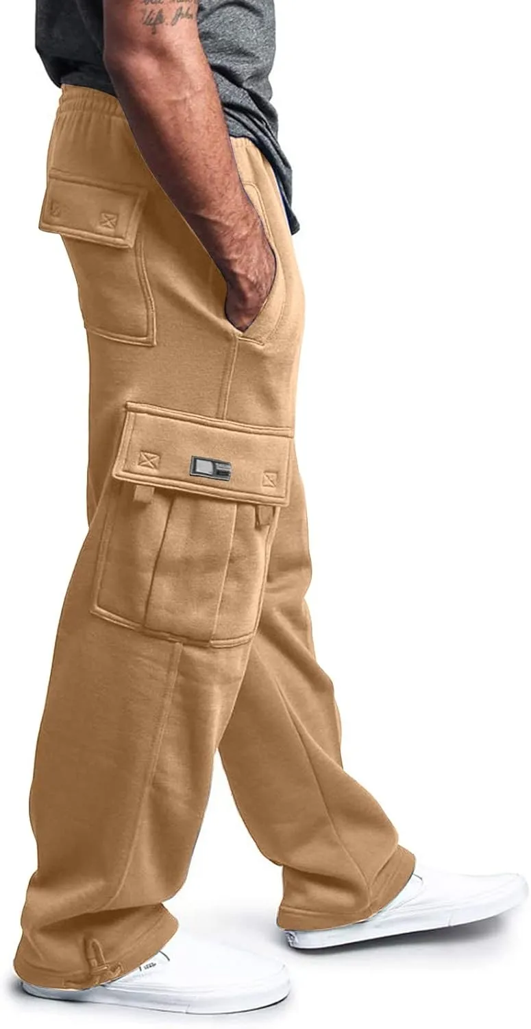 Mens Sweatpants Solid ens Sweatpants Elastic Open Bottom Athletic Drawstring Joggers Big and Tall Gym Pants with Pockets
