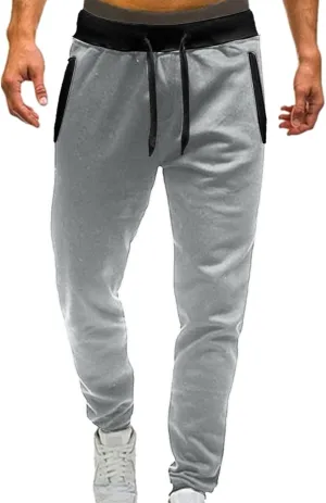 Mens Sweatpants Solid ens Sweatpants Elastic Open Bottom Athletic Drawstring Joggers Big and Tall Gym Pants with Pockets