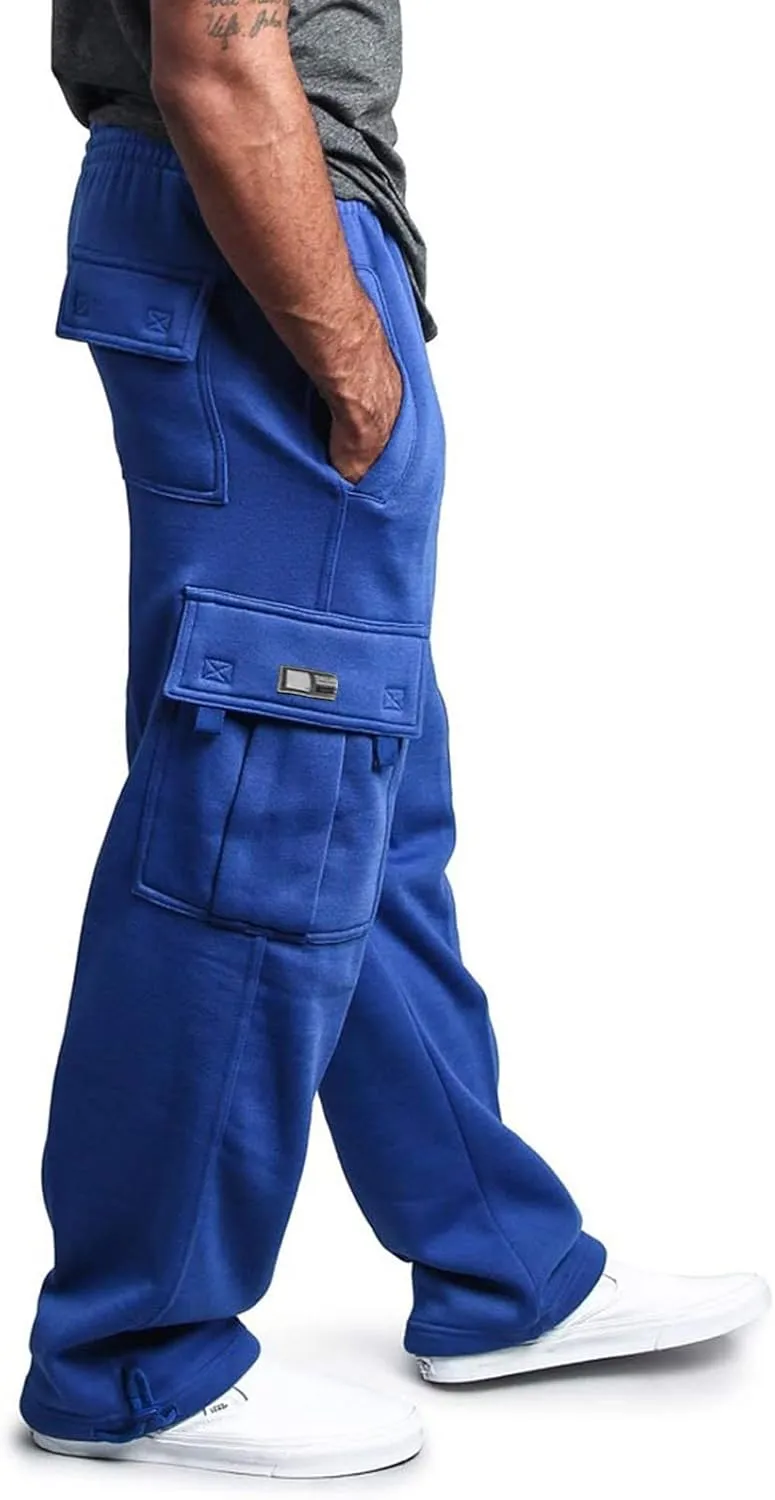 Mens Sweatpants Solid ens Sweatpants Elastic Open Bottom Athletic Drawstring Joggers Big and Tall Gym Pants with Pockets