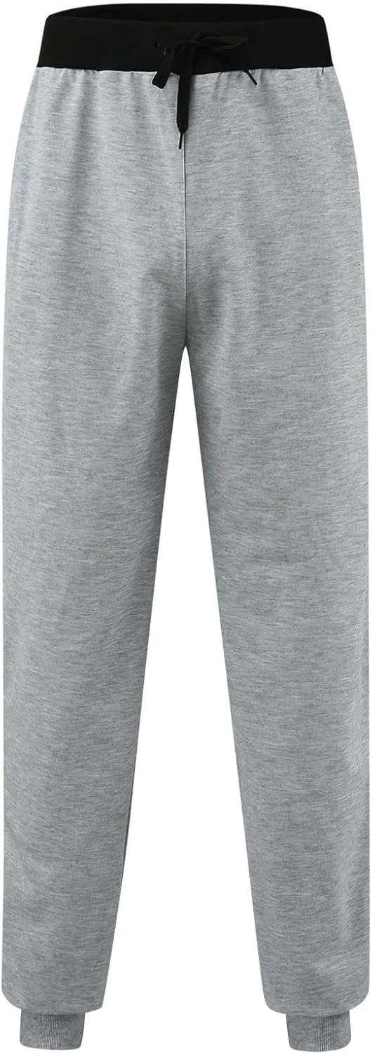 Mens Sweatpants Solid ens Sweatpants Elastic Open Bottom Athletic Drawstring Joggers Big and Tall Gym Pants with Pockets