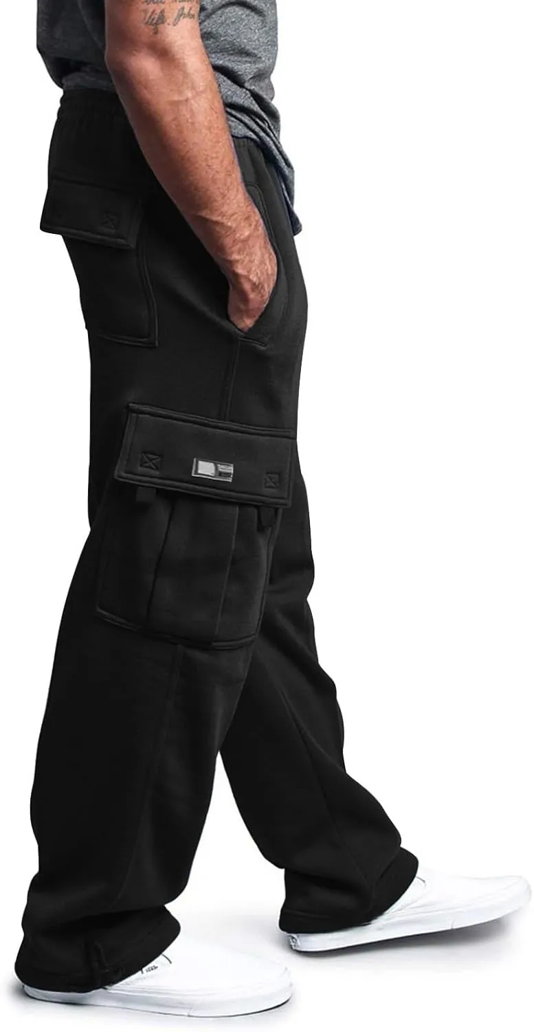 Mens Sweatpants Solid ens Sweatpants Elastic Open Bottom Athletic Drawstring Joggers Big and Tall Gym Pants with Pockets