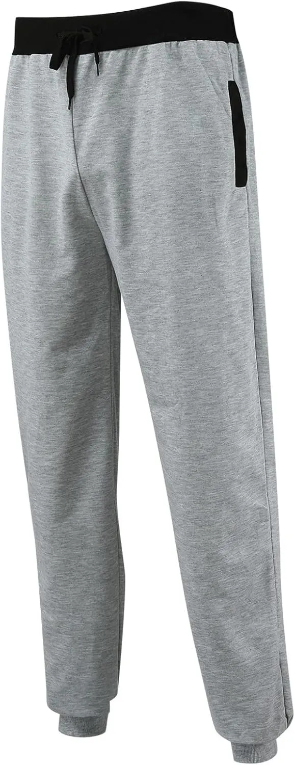 Mens Sweatpants Solid ens Sweatpants Elastic Open Bottom Athletic Drawstring Joggers Big and Tall Gym Pants with Pockets