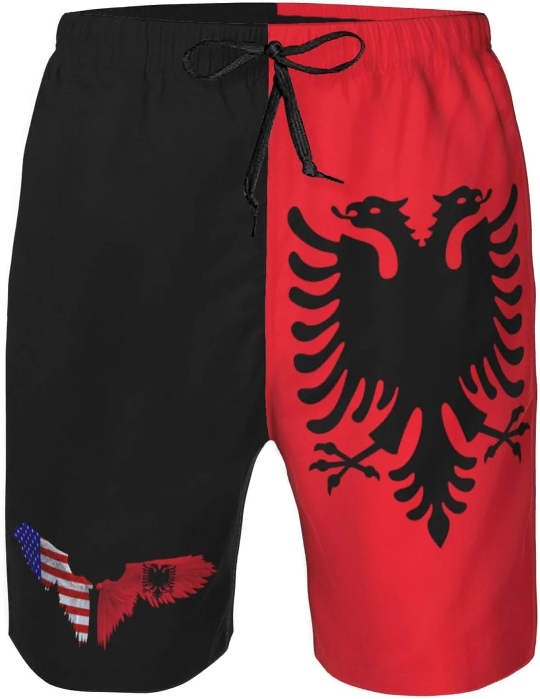 Men's Swim Trunks Beach Shorts Drawstring Quick Dry Running Shorts with Pockets