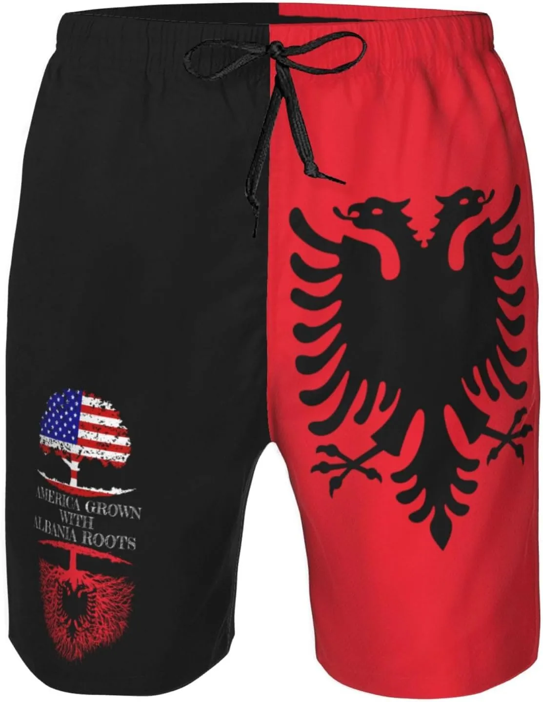 Men's Swim Trunks Beach Shorts Drawstring Quick Dry Running Shorts with Pockets