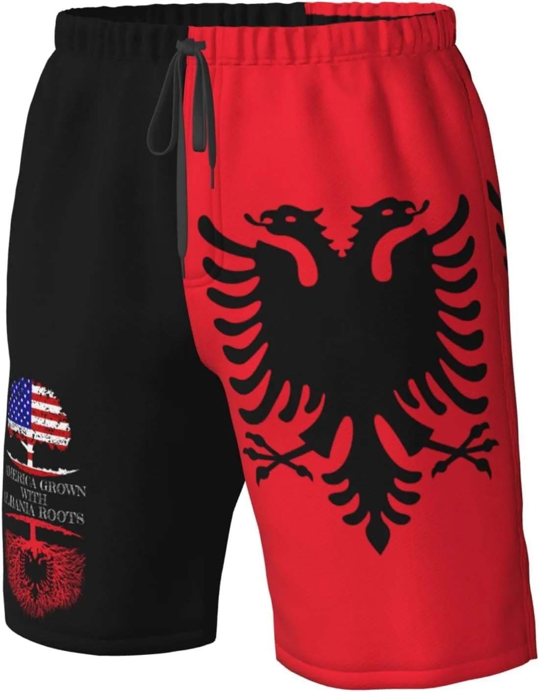 Men's Swim Trunks Beach Shorts Drawstring Quick Dry Running Shorts with Pockets