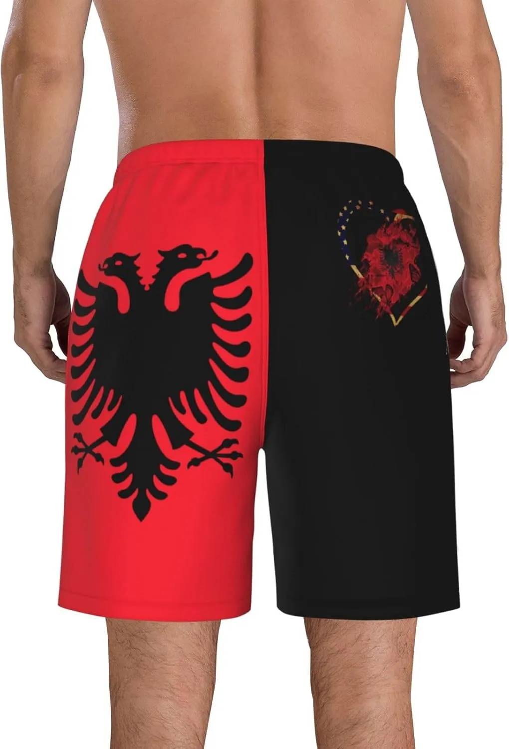 Men's Swim Trunks Beach Shorts Drawstring Quick Dry Running Shorts with Pockets