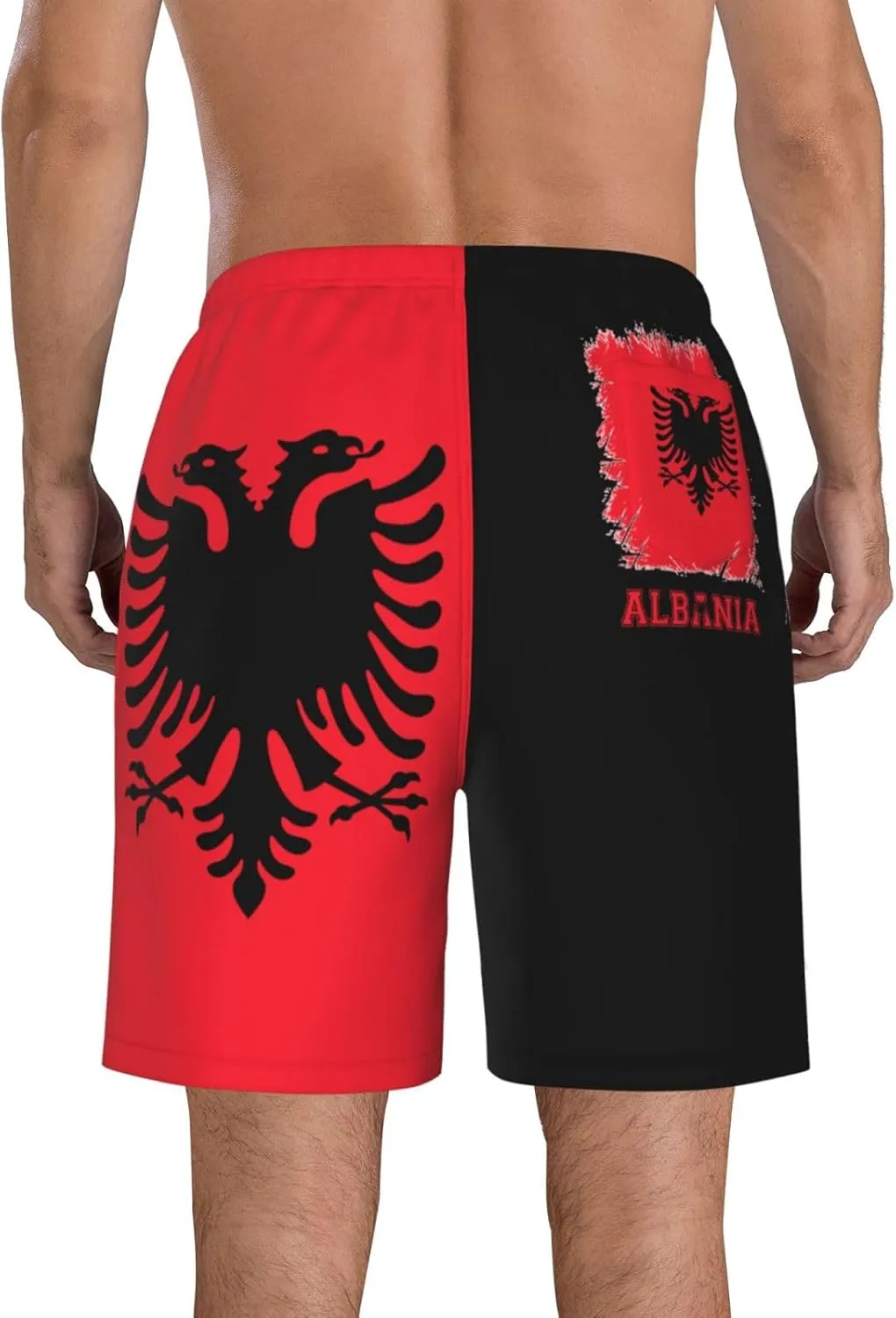 Men's Swim Trunks Beach Shorts Drawstring Quick Dry Running Shorts with Pockets
