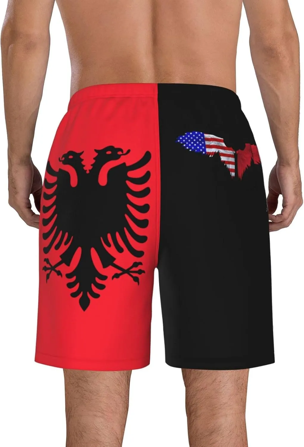 Men's Swim Trunks Beach Shorts Drawstring Quick Dry Running Shorts with Pockets