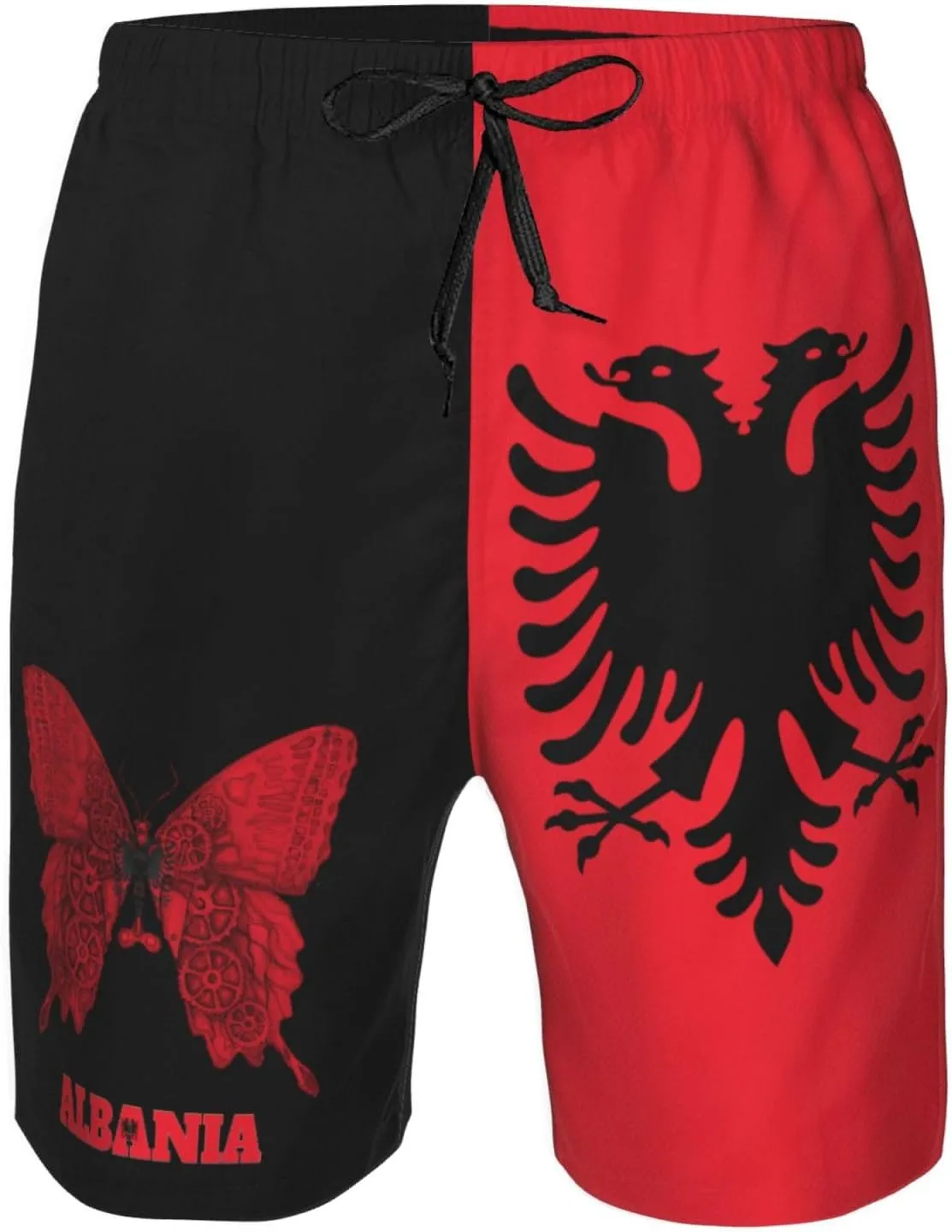 Men's Swim Trunks Beach Shorts Drawstring Quick Dry Running Shorts with Pockets