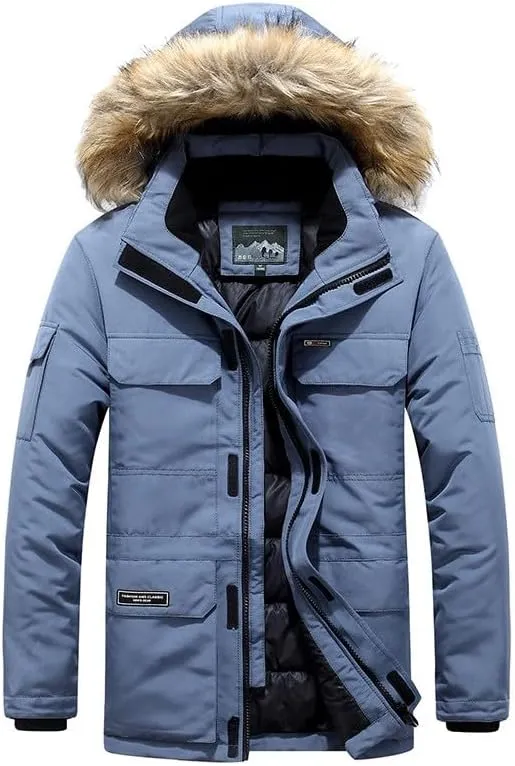 Men's Thicken Warm Winter Coat Mountain Ski Snowboard Jacket Hooded Parkas Chaquetas Para Hombre, M-6XL