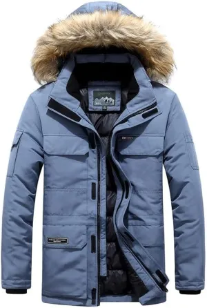 Men's Thicken Warm Winter Coat Mountain Ski Snowboard Jacket Hooded Parkas Chaquetas Para Hombre, M-6XL