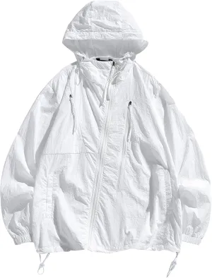Men's UPF 50  Sun Protection Outdoor Lightweight Full Zip Hoodie Jacket Long Sleeve Fishing Hiking Performance Jackets