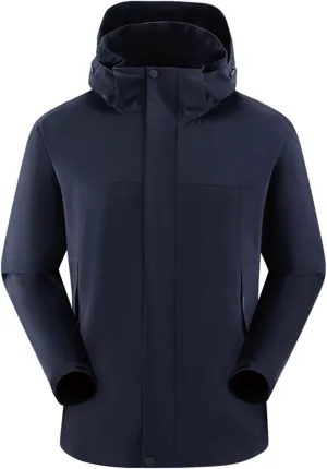 Men's Windbreakers Lightweight Jacket Fleece Lined Hooded Mens Jackets Casual Stylish Hiking Windbreaker Solid Jacket
