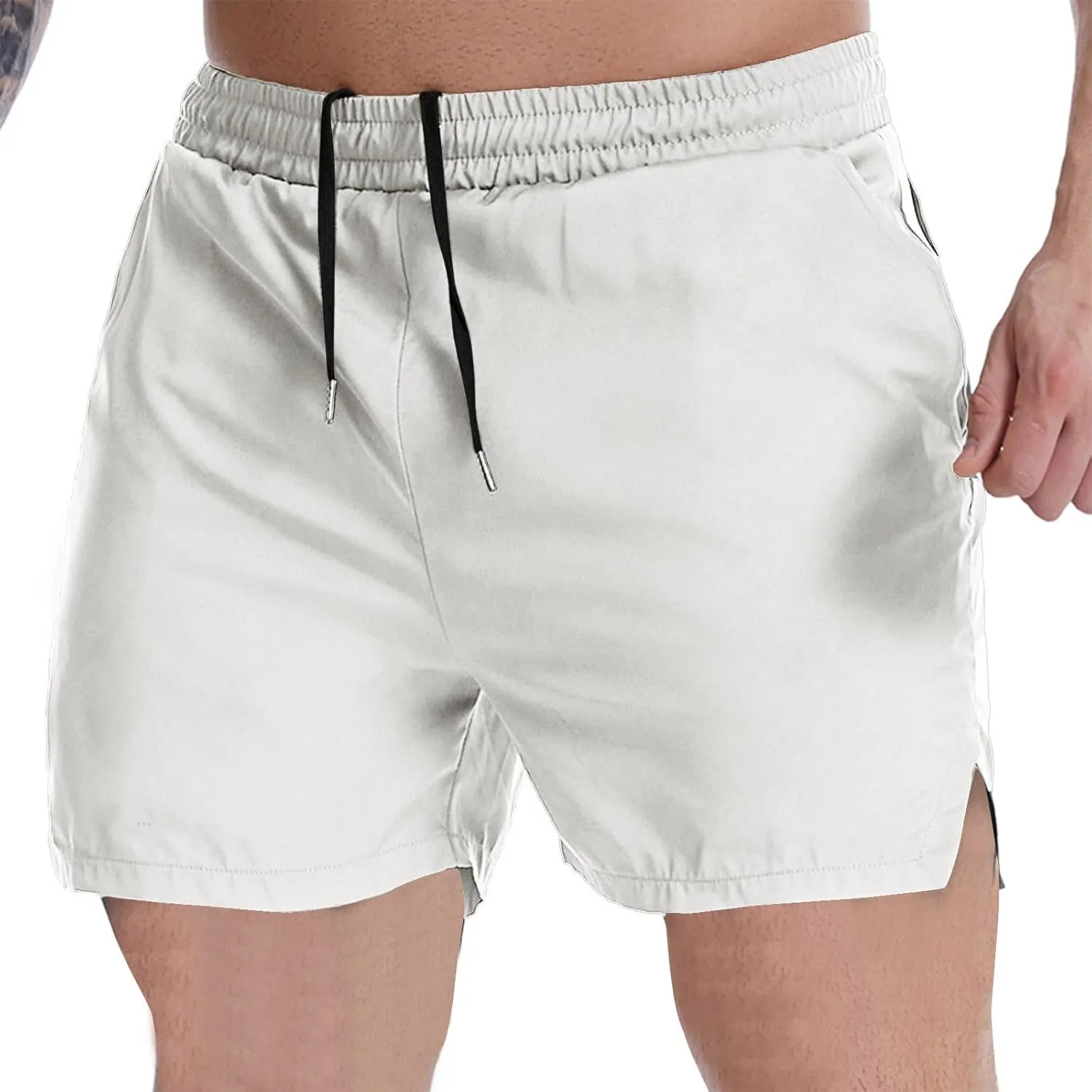 Mens Workout Running Shorts Lightweight Breathable Quick Dry Gym Athletic Shorts with Pockets