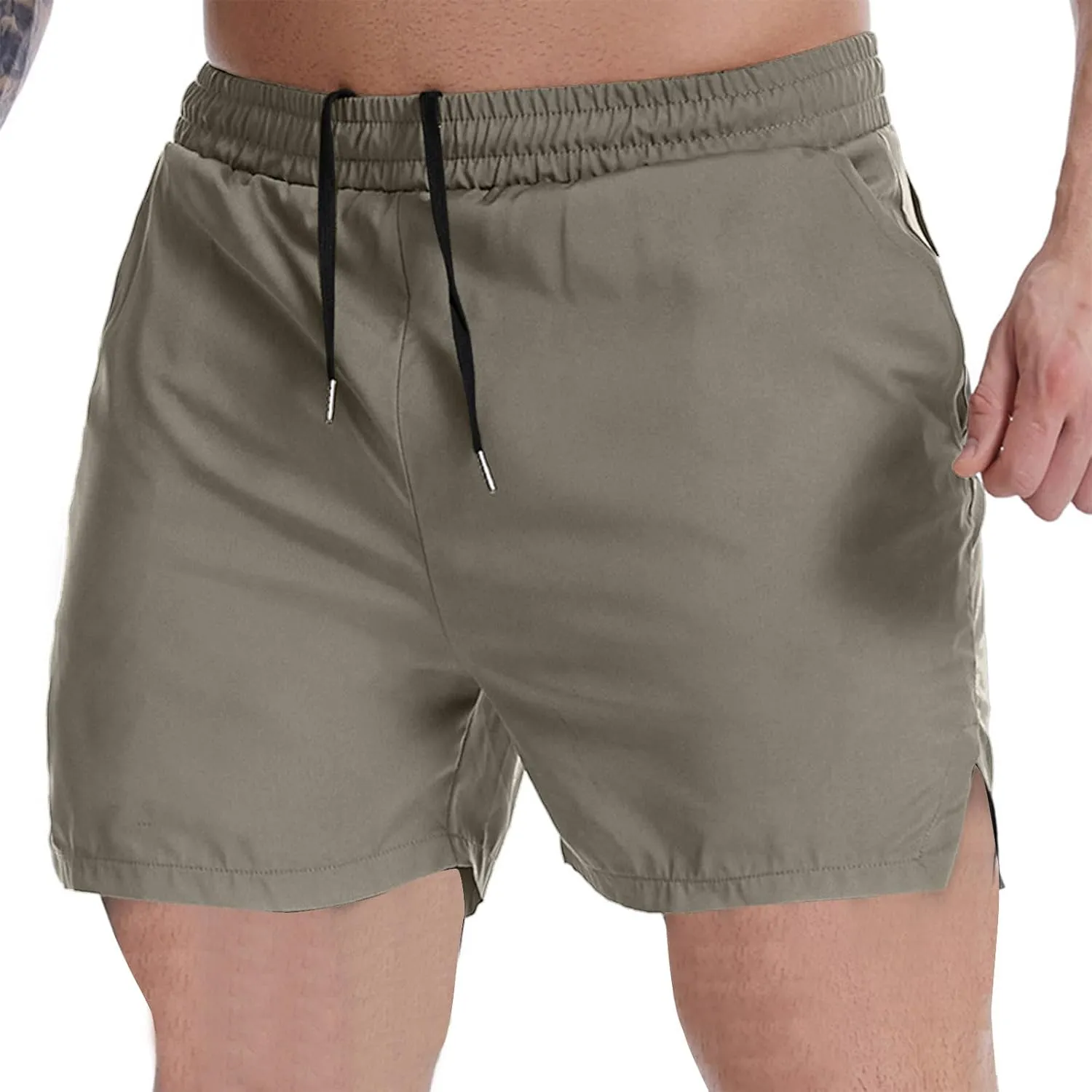 Mens Workout Running Shorts Lightweight Breathable Quick Dry Gym Athletic Shorts with Pockets