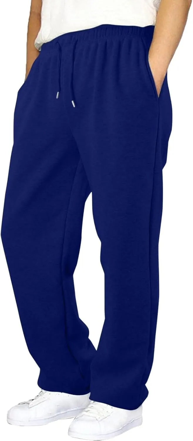 midelxp Mens Sweatpants Open Bottom Baggy Fleece Jogger Pants with Pockets Gym Athletic Workout Pants Casual Lounge Pants