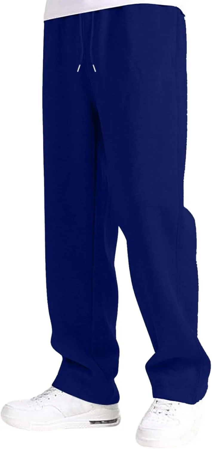 midelxp Mens Sweatpants Open Bottom Baggy Fleece Jogger Pants with Pockets Gym Athletic Workout Pants Casual Lounge Pants
