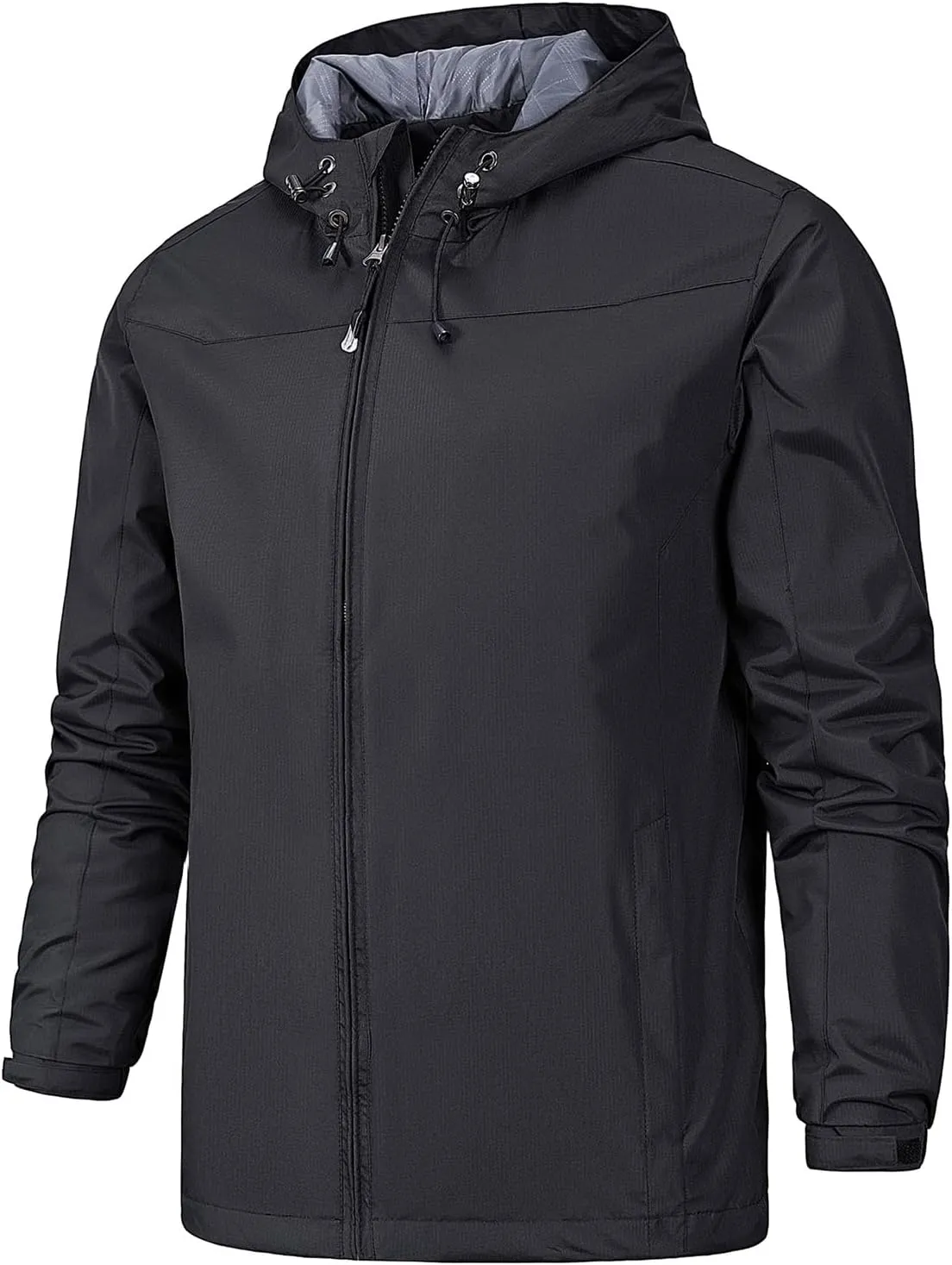 Mmoneyake Waterproof Jackets for Men Hiking Coat Lightweight Water Resistant Windbreakers Outdoor Rain Jacket with Hooded