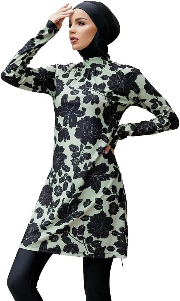 Muslim Swimsuits for Women Modest Islamic Arabic Swimwear Burkini Full Cover Hijab Top Pants Swimming Cap Bathing Suits