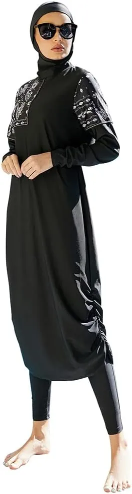 Muslim Swimsuits for Women Modest Islamic Arabic Swimwear Burkini Full Cover Hijab Top Pants Swimming Cap Bathing Suits