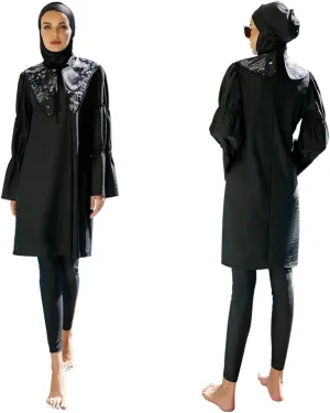 Muslim Swimsuits for Women Modest Islamic Arabic Swimwear Burkini Full Cover Hijab Top Pants Swimming Cap Bathing Suits