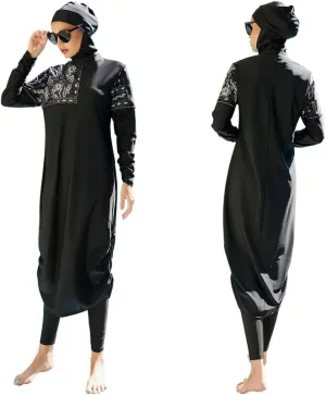 Muslim Swimsuits for Women Modest Islamic Arabic Swimwear Burkini Full Cover Hijab Top Pants Swimming Cap Bathing Suits