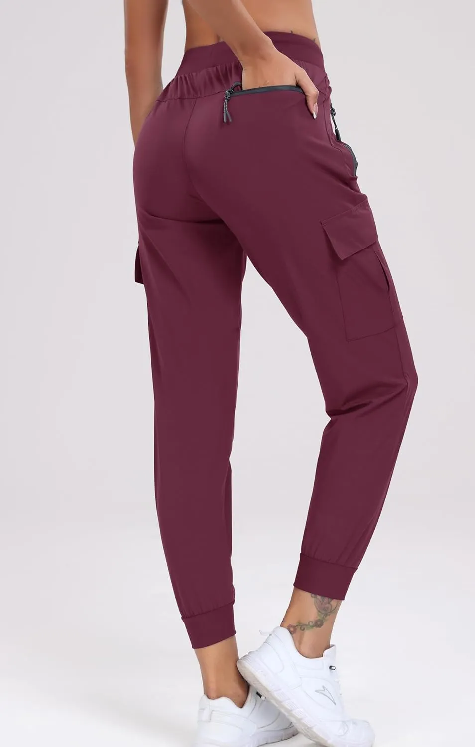 Oalka Women's Cargo Hiking Pants Lightweight Travel Pockets Joggers Quick Dry
