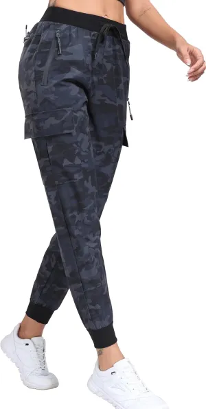 Oalka Women's Cargo Hiking Pants Lightweight Travel Pockets Joggers Quick Dry