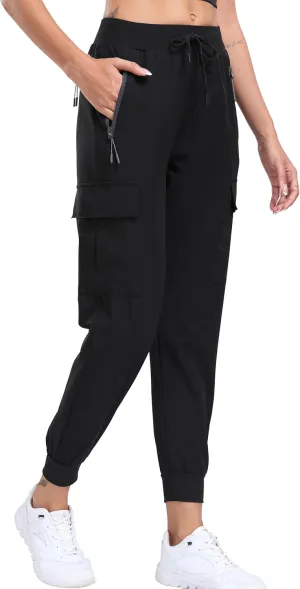 Oalka Women's Cargo Hiking Pants Lightweight Travel Pockets Joggers Quick Dry