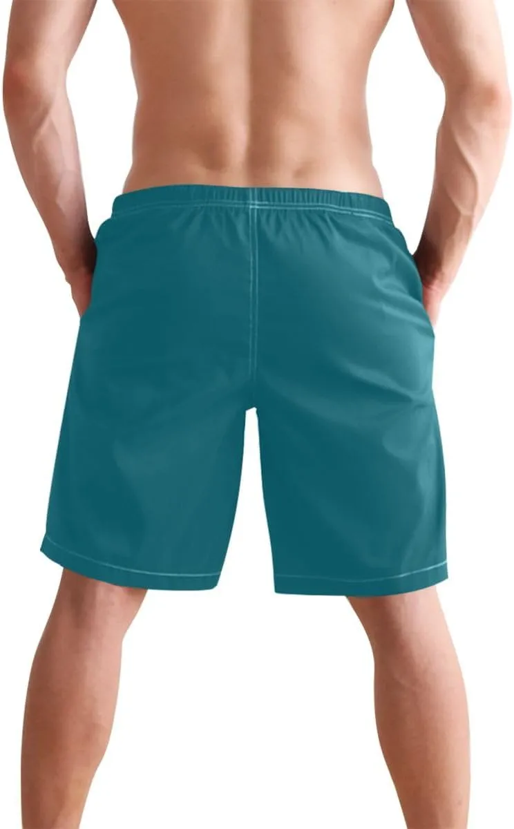 ODAWA Shell Pink Boardshorts for Men, Short Swim Trunks Men Mesh Lining Mens Swimming Shorts with Pockets