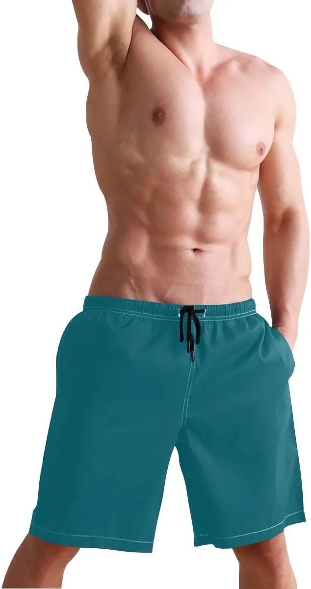 ODAWA Shell Pink Boardshorts for Men, Short Swim Trunks Men Mesh Lining Mens Swimming Shorts with Pockets