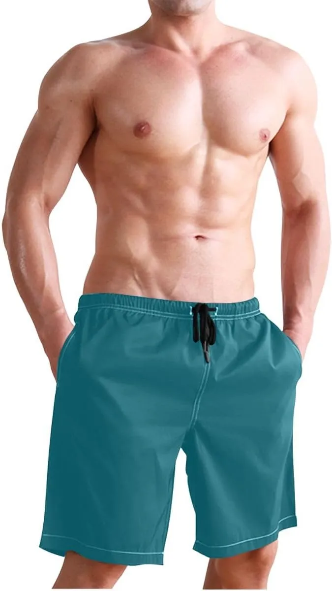 ODAWA Shell Pink Boardshorts for Men, Short Swim Trunks Men Mesh Lining Mens Swimming Shorts with Pockets