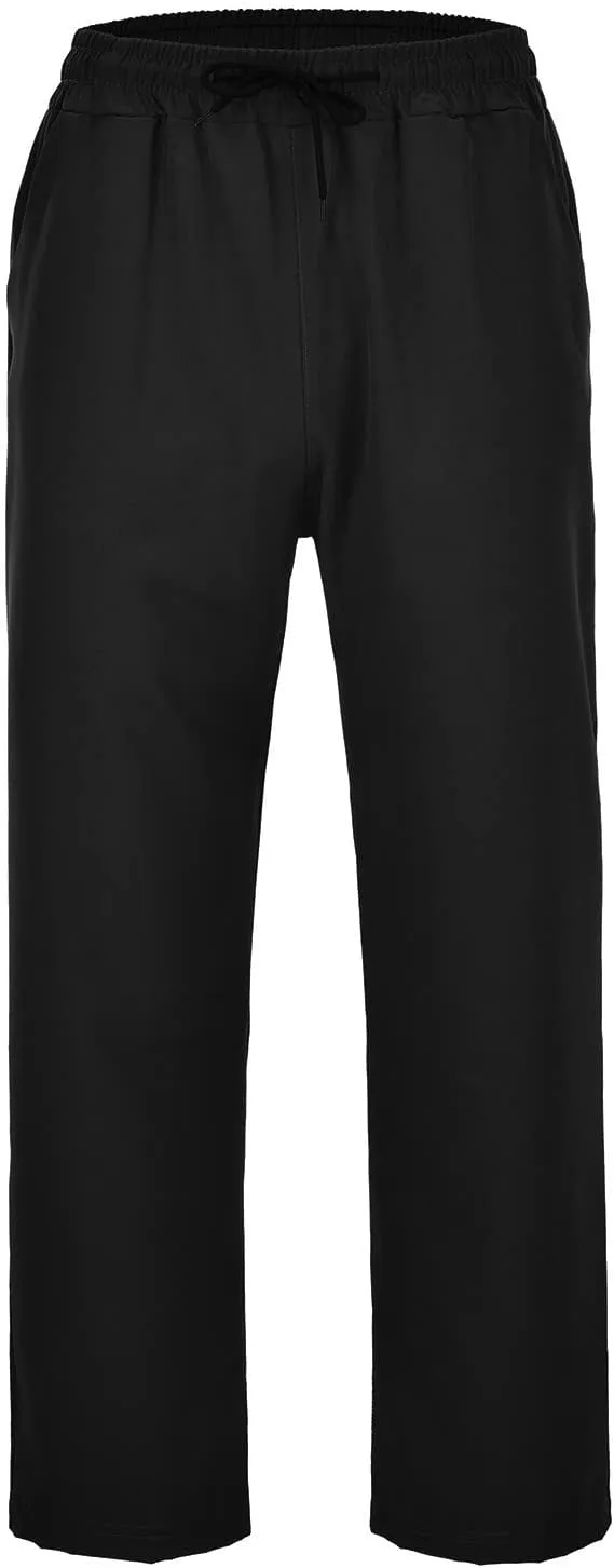 Outdoor Casual Sweatpants for Men Loose Fit Fleece-Lined High Elastic Waisted Plus Size Pants Solid Baggy Comfort Trousers