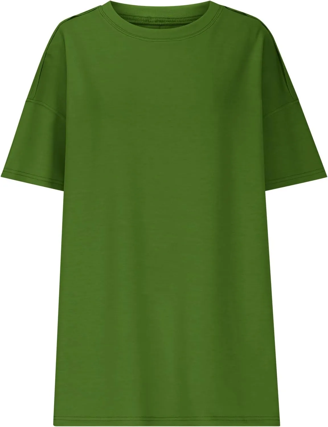 Oversized Tshirts for Women Patchwork Side Slit Summer Tops Crewneck Short Sleeve Shirts Blouses Workout Y2k Clothing