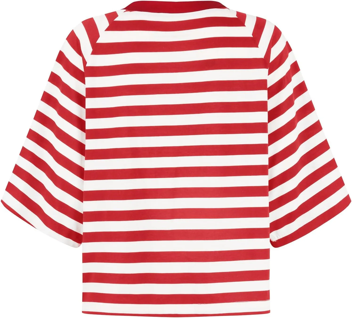 Oversized Tshirts for Women Striped Crew Neck Elbow Sleeve Tops Summer Color Block Half Sleeve Casual Blouses