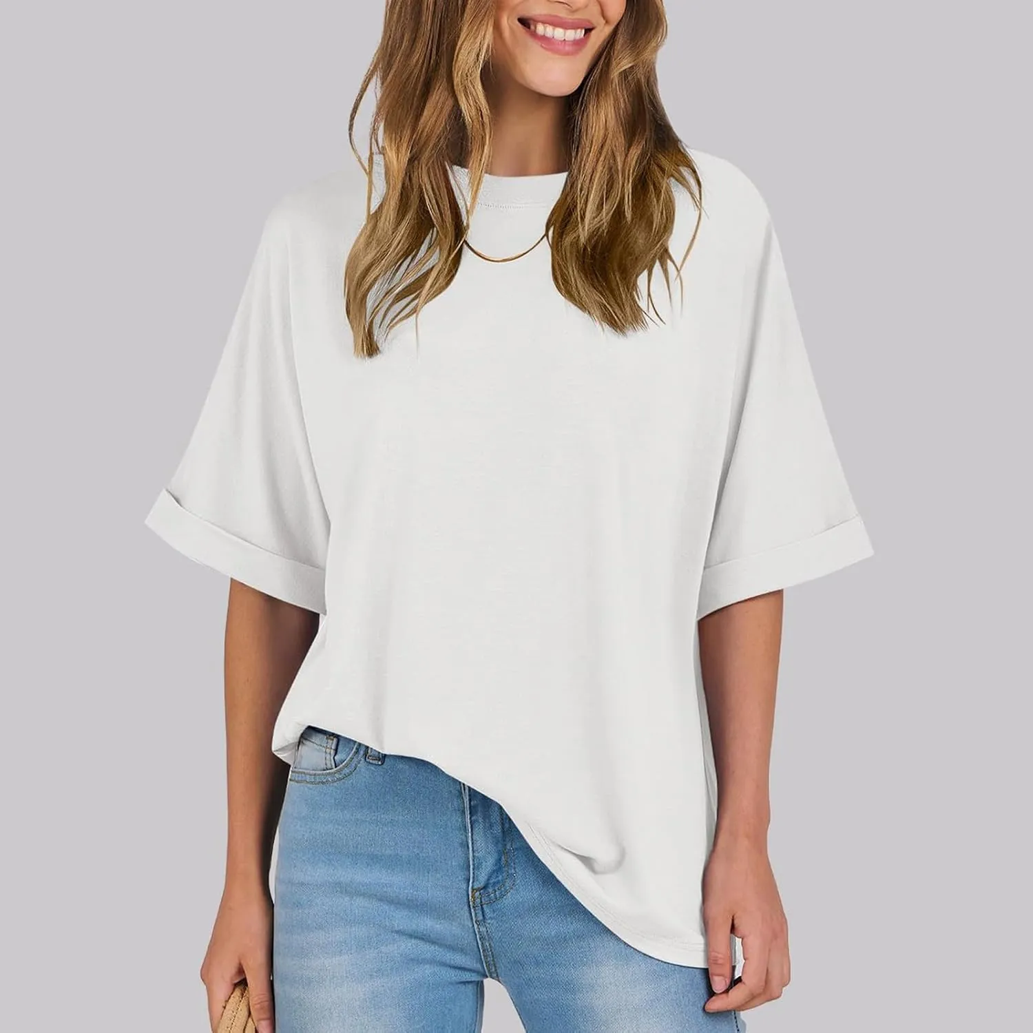 Oversized Tshirts for Women,2024 Summer Trendy Striped Short Sleeve Shirts,Casual Crewneck Daily Workout Tops