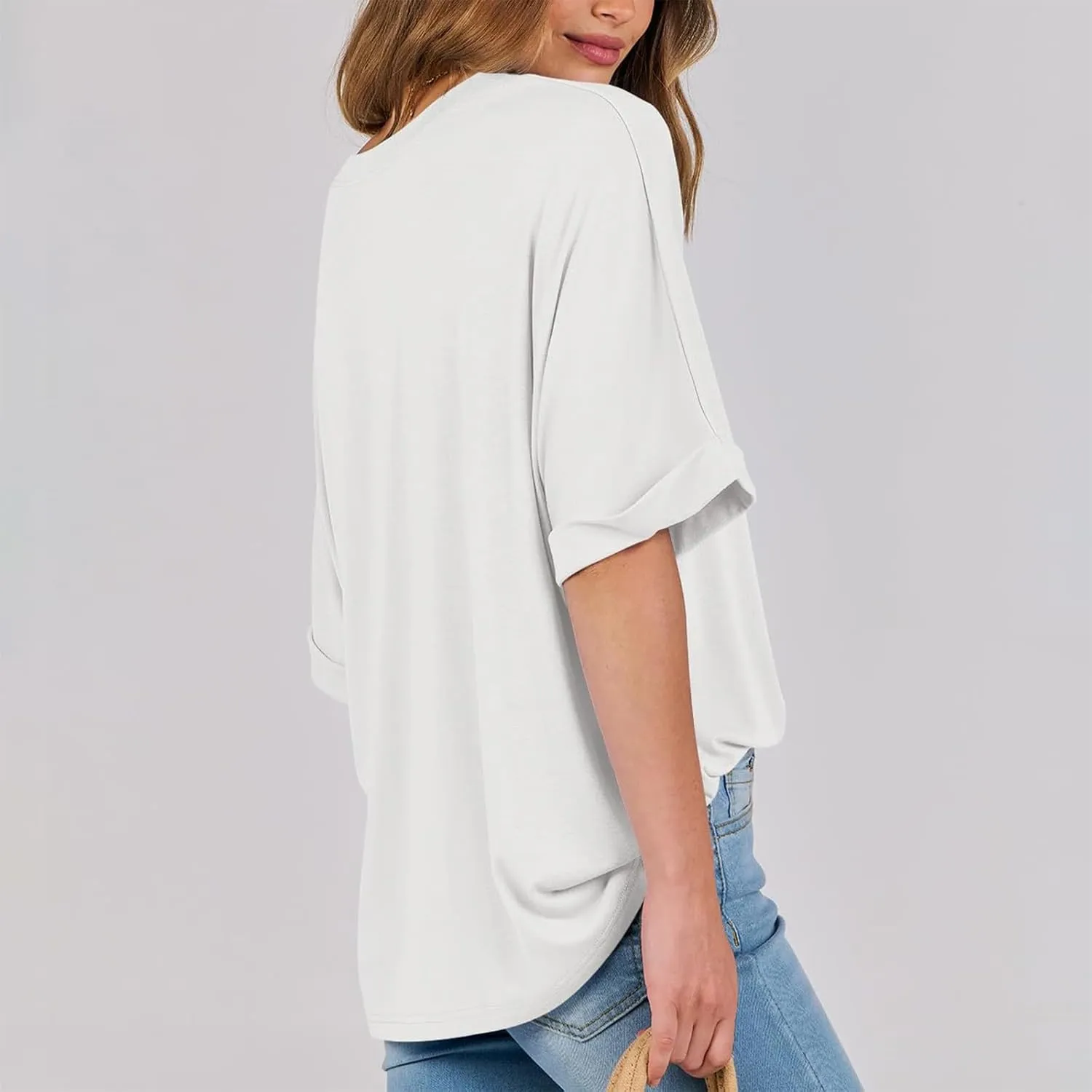 Oversized Tshirts for Women,2024 Summer Trendy Striped Short Sleeve Shirts,Casual Crewneck Daily Workout Tops