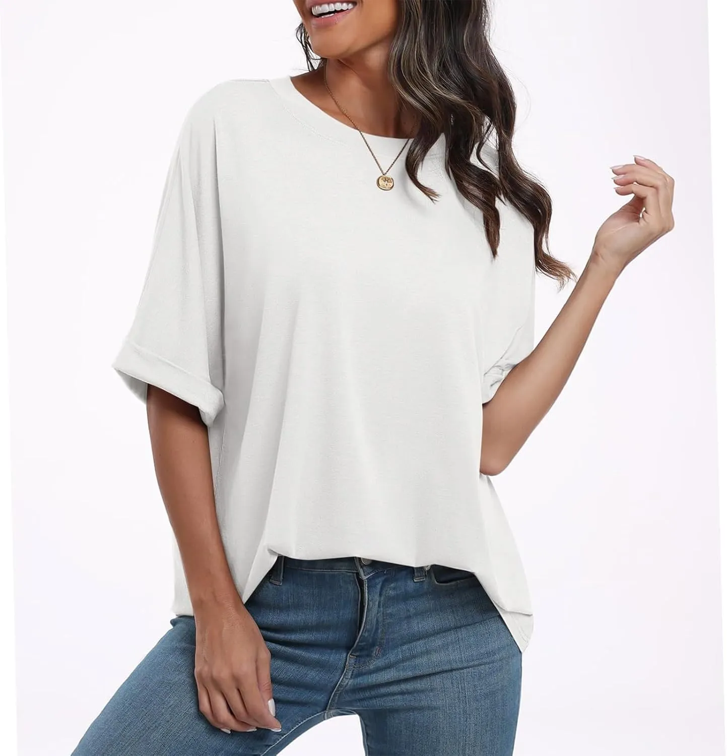 Oversized Tshirts for Women,2024 Summer Trendy Striped Short Sleeve Shirts,Casual Crewneck Daily Workout Tops